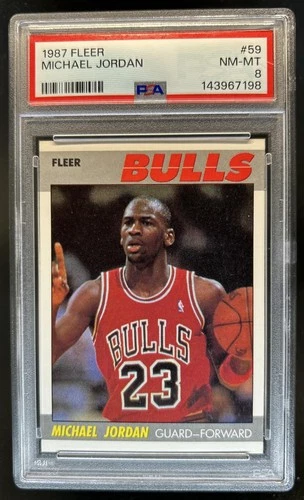 1987-88 Fleer Michael Jordan #59 Bulls PSA 8