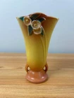 Roseville Pottery Mid Century Art Pottery Mock Orange Yellow Vase 980-6