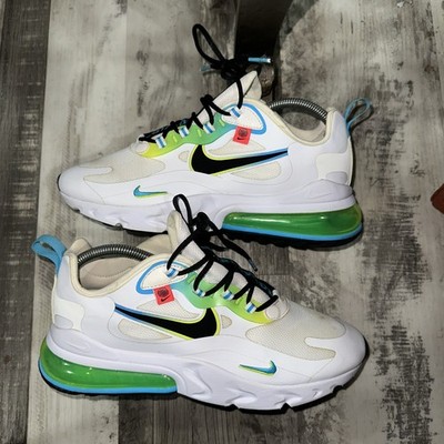 Size Men's/9 Women's Nike Air Max 270 React WW White/Black Fury Volt Sneakers