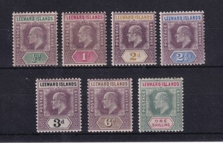 LEEWARD IS. 1902 EDVII VALUES TO 1/ ( 7 ) SG20 26 MH CAT £38