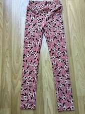 LuLaRoe leggings l/xl 8-12 LLR girls Disney Minnie soft coral pink geometrical