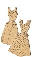 Retro 40s Pocket Sleeveless Dress Lace #MailOrder 2109 #VintageSewingPattern 30