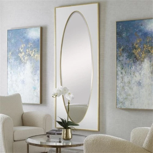 Uttermost Danbury Transitional Iron Metal Mirror in Gold/White - Picture 7 of 8