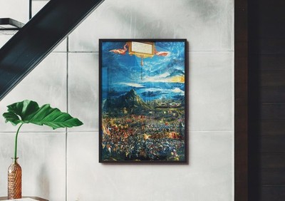 Albrecht Altdorfer: Schlacht bei Issus. Fine Art Giclée Museum Luxus Geschenk Druck
