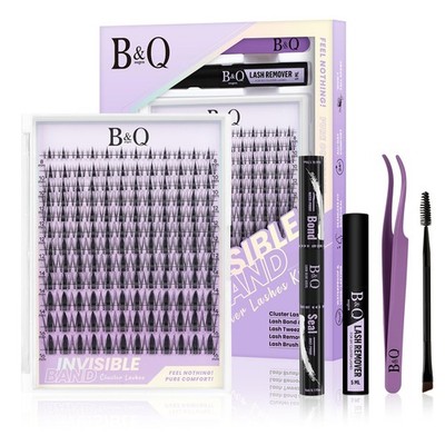 B&Q Wimpernverlängerung Set 144 Stück Fairy Lash Clusters 8-16 mm D-Curl MIX