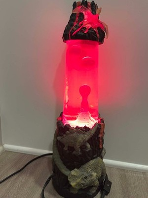 Motion Lava Lamp Dinosaur Reptile T-Rex Prehistoric Jurassic Dino Vintage 17.5 