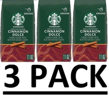 3 PACK - Starbucks Cinnamon Dolce Ground Coffee 11 Oz Total 33 Oz FRESH