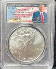 2024 (P) $1 AMERICAN SILVER EAGLE 1st DAY STAR PRIVY TRUMP COIN LABEL PCGS MS70