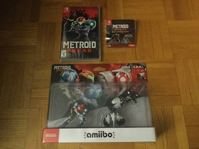 Metroid Dread Nintendo Switch with Amiibo Samus E.M.M.I and Pre-Order Promo Pin