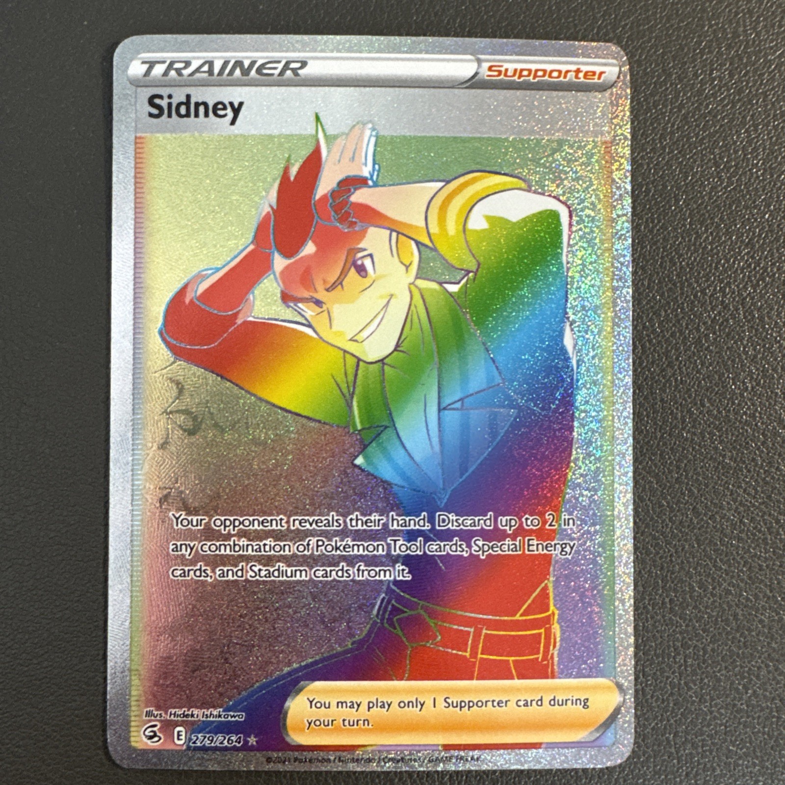 Pokemon Cards Sidney 279/264 Fusion Strike Rare Rainbow NM