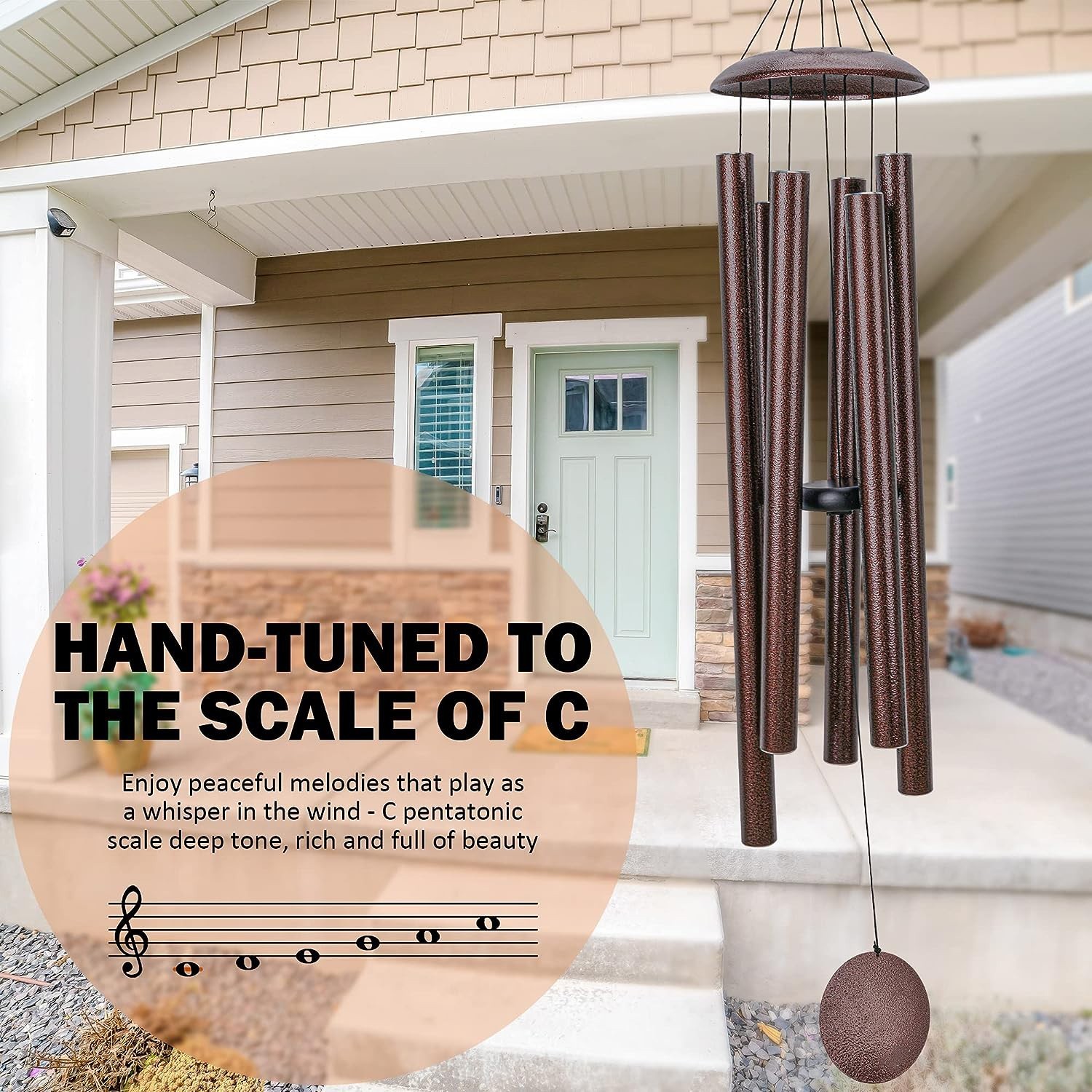 LARGE 48" Metal Tube Deep Tone Resonant Bass Sound CHURCH Bell Wind chime