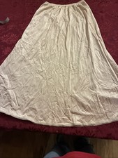 Vintage Vassarette Underneath It All Half Slip Med Tan/gold Nylon Lace USA 32in