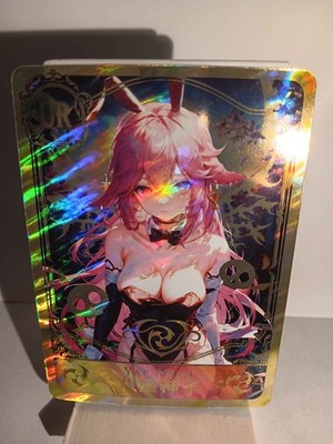 YAE MIKO GENSHIN IMPACT UR Holographic Custom Art Goddess Story Anime Card