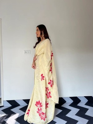 Weicher TedI Seiden-Sari mit Digitaldruck, neuer klassischer Designer-Sari mit Bluse 11-GP