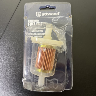 #ad ATTWOOD OUTBOARD FUEL FILTER FOR 3 8quot; LINES 12562 40 Micron Gas In Line NOS $14.00