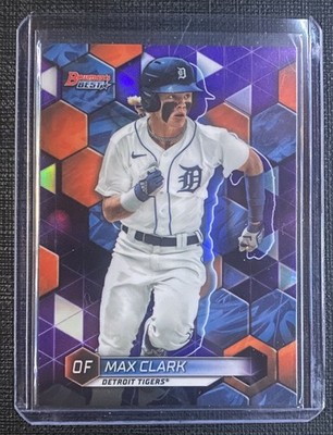 2023 Bowman's Best Max Clark Top Prospects Purple Refractor /250 #TP-23 Tigers