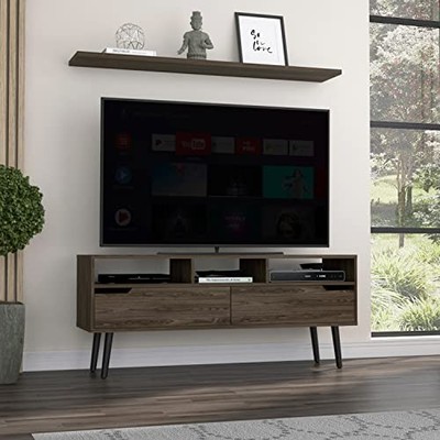 TV Stand for TV´S Up 51'', Two Drawers, Four Legs, Three Open Shelves, Hidden