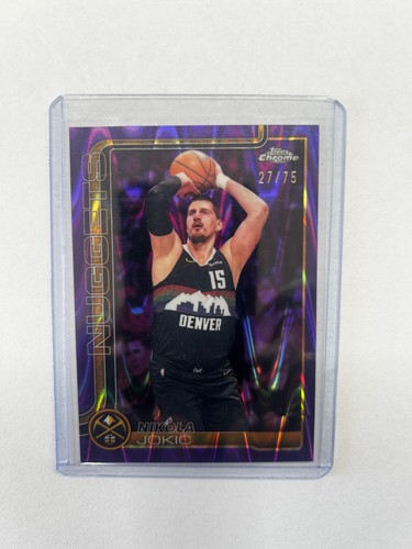 2025-26 Topps Chrome Update Purple Wave Refractor #12 Nikola Jokic 1/75 NUGGETS
