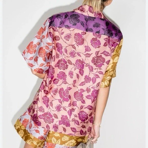 Zimmermann Lovestruck Spliced Shirt Size 1 / AU 10 / US 6 100% Silk Button