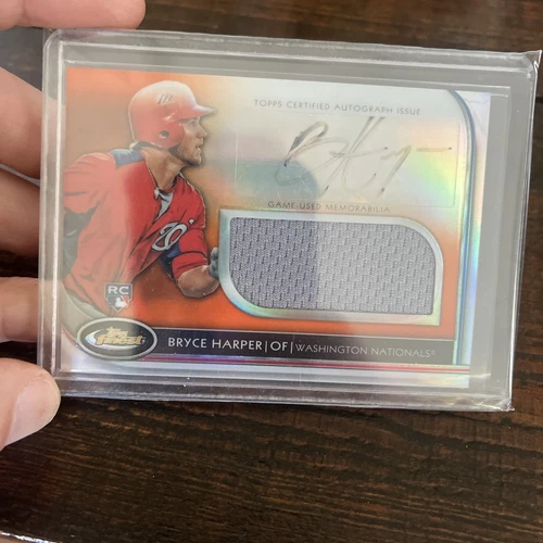 2012 Topps Finest - Autographed Jumbo Relic Rookies Bryce Harper #AJR-BH Orange