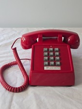 VINTAGE CORTELCO RED PUSH BUTTON DESKTOP PHONE DATE 4-04