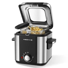 CACHOO 1.5L Electric Deep Fryer With Temp Control, Removable Lid With Odor-FGQ