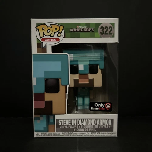 Funko Pop! Minecraft Steve In Diamond Armor #322 Gamestop Exclusive Vaulted