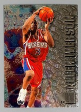 1996-97 Allen Iverson #201 1996-97 Fleer Metal RC Rookie Card. rookie card picture
