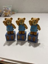 GANZ Teddy Bear ALPHABET BLOCK I Lot Of 3 Letters Under Bear FB 24