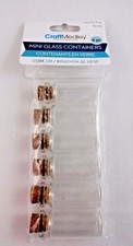 Mini Glass Containers Cork Lid Store Small Embellishments Sequins Beads Glitter