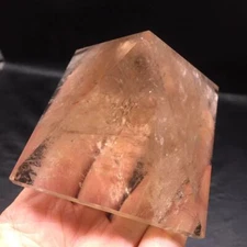 Natural Clear Smoky Quartz Crystal Carved Pyramid Healing Reiki Decoration 1Pc