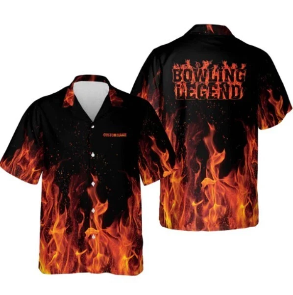 Custom Flame Bowling Hawaiian Shirt HB0005