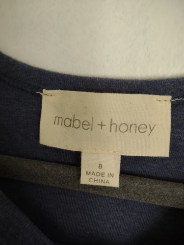 Mabel & Honey Girls Dress soft woven Size 8 Long Sleeve Ruffle Gray Blue NWT - Picture 3 of 8