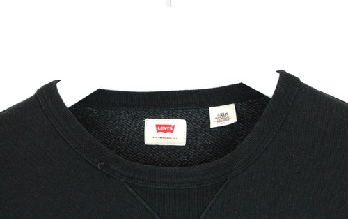 Levi's Sweatshirt Men's Large Sweater round Neck Black Logo - Picture 4 of 8