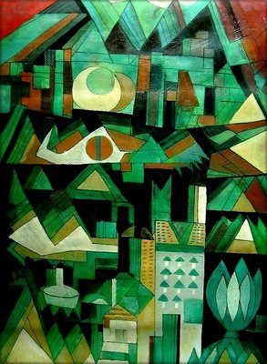Quality Hand Painted Oil Painting Repro Paul Klee Dream City, 1921