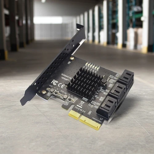 PCI-E To 6 Ports SATA 3.0 Controller Expansion Card Adapter 6Gbps For PC d cURu