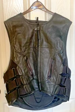 Icon Regulator Armored Black Leather Vest Sml-Med Fort Worth Harley Owners Group
