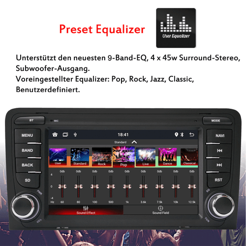 Autoradio CarPlay für AUDI A3 S3 RS3 8P Navigator GPS Radio DAB mit RDS BT 4+64G - Bild 10 von 16