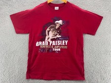 Brad Paisley Bonfires Amplifiers 2007 Tour Shirt Mens Red Country T-Shirt Size M