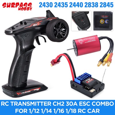 SURPASS HOBBY RC Transmitter 2.4G CH2 w/Receiver for 1/12 1/14 1/16 1/18 RC Car
