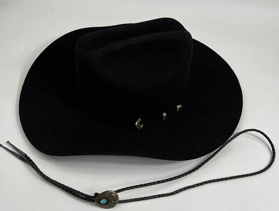 Stallion by Stetson Black Cowboy Hat XX Premium Wool, Size 3/4 54