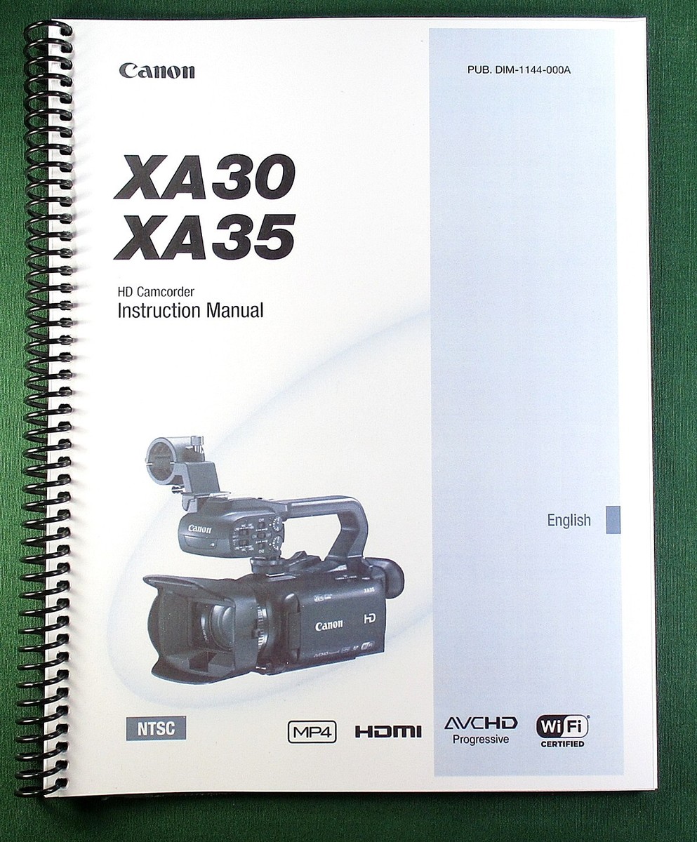 Canon XA30 XA35 Instruction Manual: 192 Pages Protective Covers