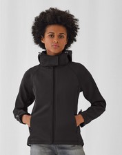 B&c Hooded Softshell Womens Black Jacket Size Small Jw937