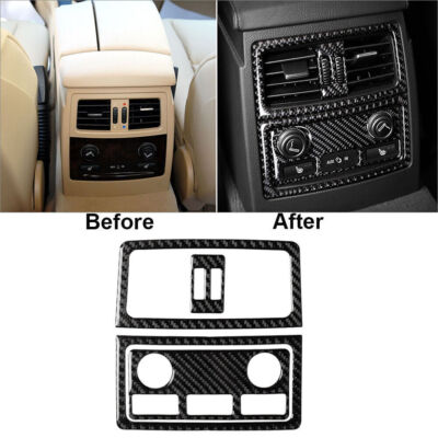 4Pcs For BMW 5series E60 2005-2010 Carbon Fiber Rear Air Vent Outlet Cover Trim