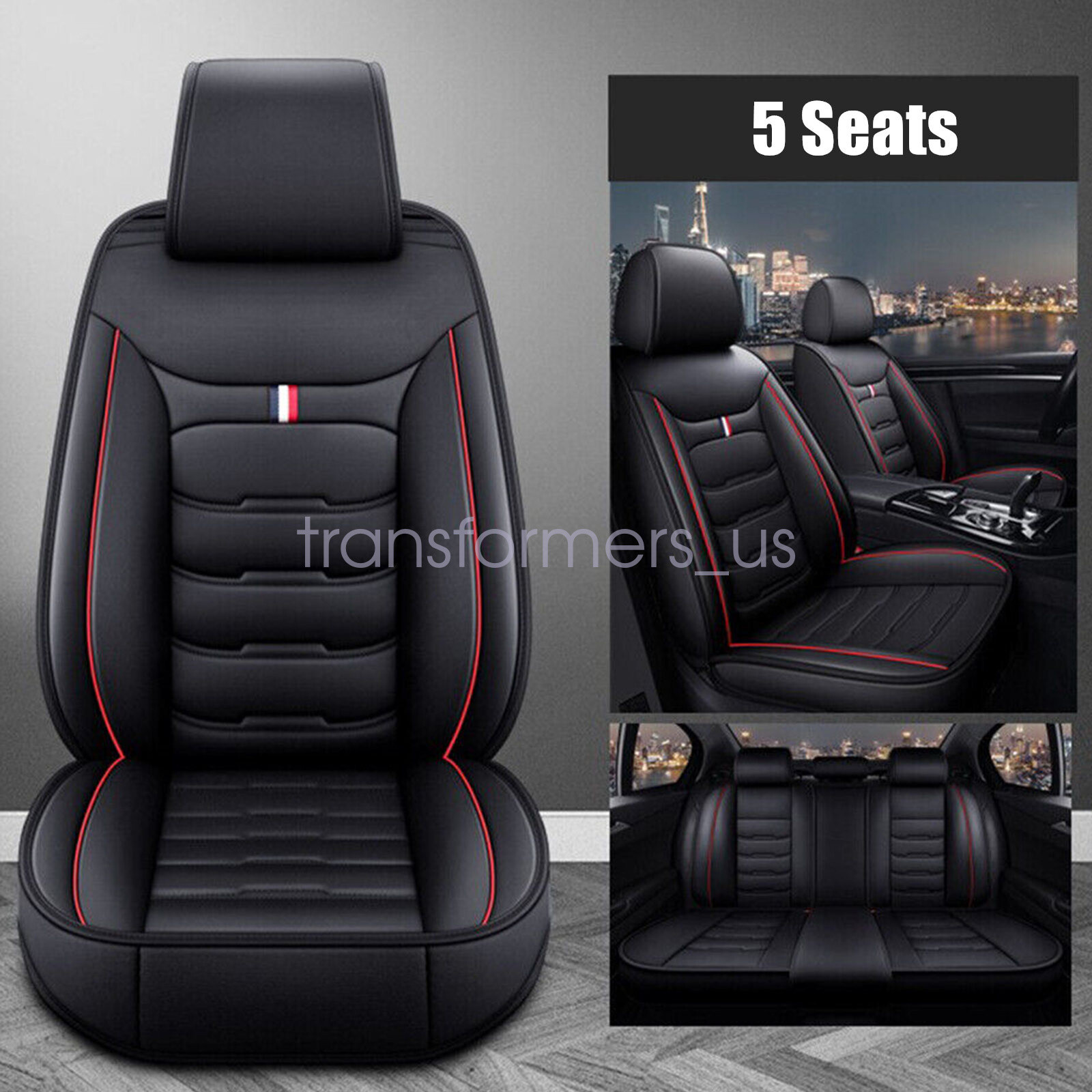 For Acura MDX Seat Cover 5-Seat Full Set Deluxe Leather Front & Rear Protector
