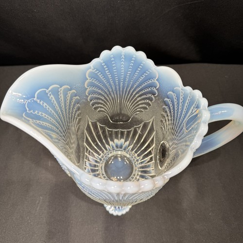 Mosser Glass Beaded Shell French Opalescent Pitcher Beautiful! - Picture 5 of 9