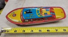Vintage Circa 1950's Chein Tin Lithograph Wind Up Speed Boat. See ad. 11C 