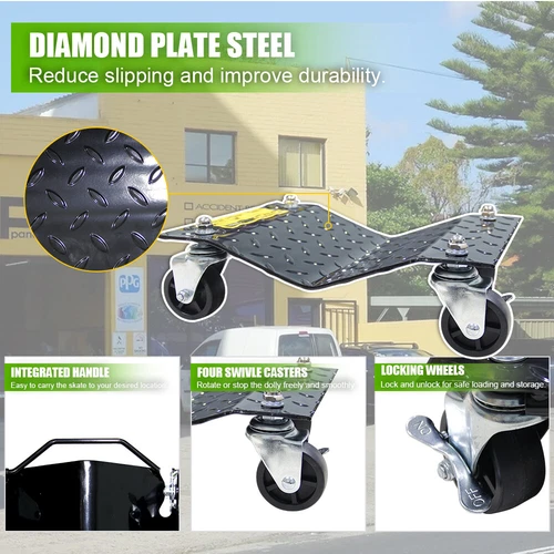 Carretilla de rueda de neumático 4 piezas vehículo coche reparación automática mudanza coche reparación automática 6000 lb - Imagen 11 de 11
