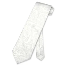 Vesuvio Napoli NeckTie OFF-WHITE Color Paisley Design Men's Neck Tie 
