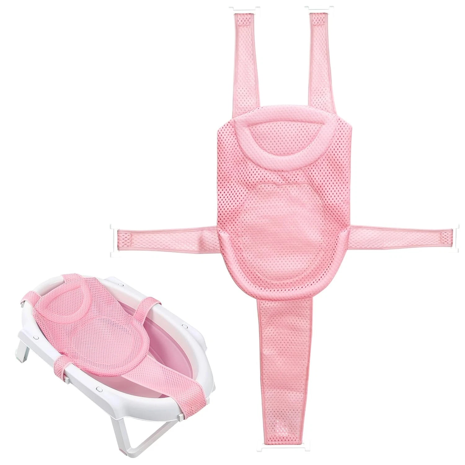 Baby Bath Seat Support Net Infant Bathing Seat Support Mat, Adjustable Comfortab